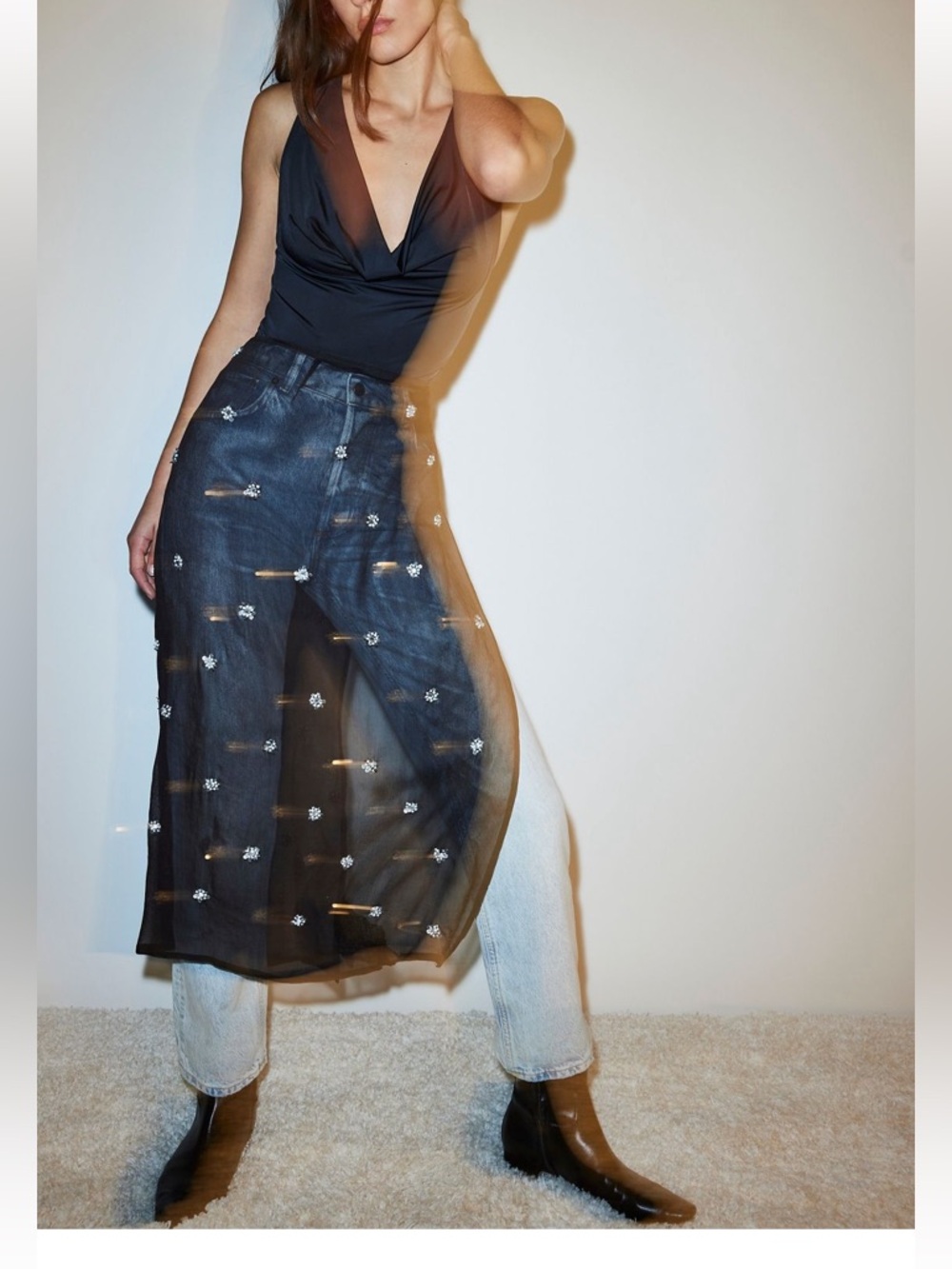 NWOT Free People Embellished Apron Sarong